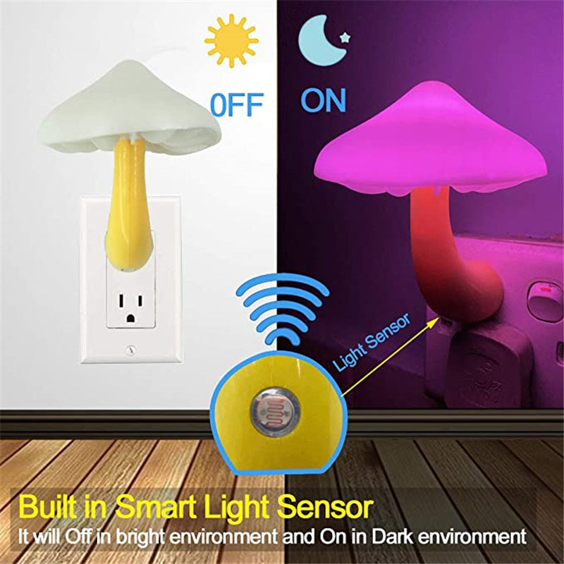 Lámpara Nocturna Seta LED – Luz Ambiental con Sensor